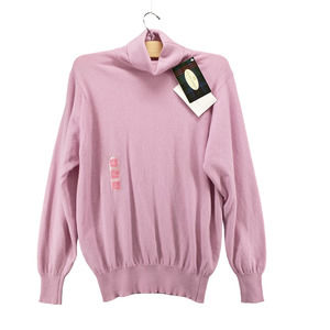 Lochcarron Of Scotland Womens Turtleneck Knit Sweater Pink Small Pullover W/Tags